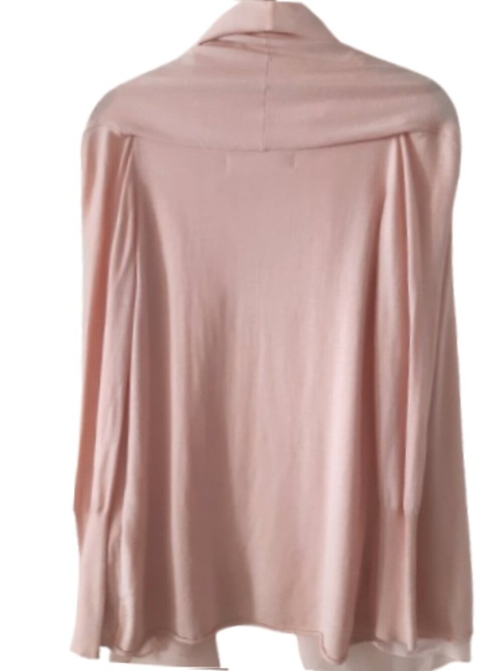 *NWOT Zara Rayon Knit Chiffon Shawl Collar Cardigan Soft Ballet Pink Medium - Picture 3 of 11